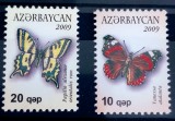 Azerbaidjan 2009 fluturi fauna , serie 2v neștampilată