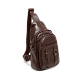 Cumpara ieftin Borseta Crossbody de Umar din Piele Naturala, Maro Brun, 30x18 cm, Bareta Reglabila &ndash; Magrot 26050