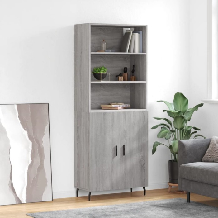 vidaXL Dulap &icirc;nalt, gri sonoma, 69,5x34x180 cm, lemn compozit 3189275