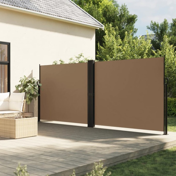 Copertină laterală retractabilă, gri taupe, 160 x 600 cm