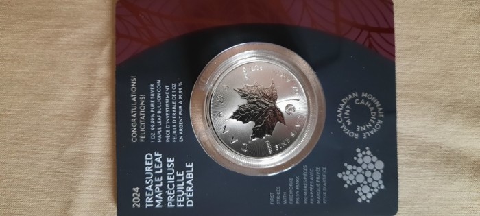 CANADA 5 DOLLARS 2024 argint FRUNZA ARTAR (varianta Congratulation)