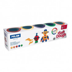 Plastilină ușoară Milan, 5 borcane x 142g, Glitter Soft Dough - ***