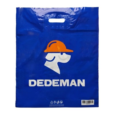 Sacosa personalizata Dedeman, tip banana, PID, albastru, 50 x 42 cm foto