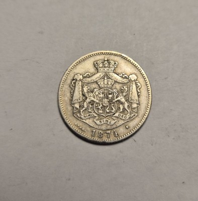 1 leu 1874 Stema Frumoasa foto