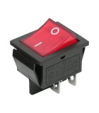 Interupator basculant 4 pini 1 circuit 16A 250V OFF-ON rosu, Oem