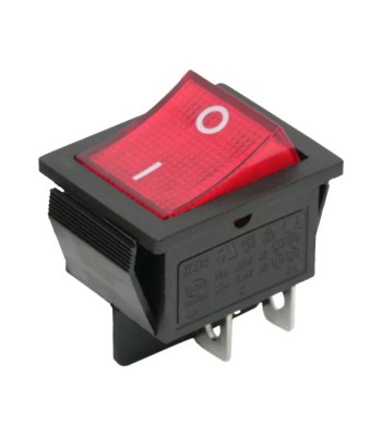 Interupator basculant 4 pini 1 circuit 16A 250V OFF-ON rosu foto