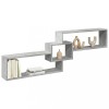 Dulap perete Gossi, 158x18x53 cm, gri beton, lemn prelucrat, raft suspendat, depozitare, economie spatiu