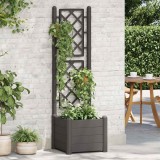 VidaXL Jardinieră de grădină cu spalier, antracit, 43x43x142 cm, PP
