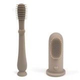 Set periuta de dinti si degetar NippleBaby, pentru igiena dentara sau masarea gingiilor inflamate pentru nou nascuti, bebelusi si copii, curatare dint