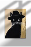 Imprimeu pe p&acirc;nză cu pisică neagră &ndash; Operă digitală pe h&acirc;rtie ne&icirc;nrămată - Pisica neagră 45 | A4 (21 x 29.7 cm)