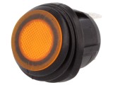 Rocker Switch SPST 20A 14VDC Galben IP65 cu LED