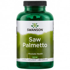 Prostata si Confort Urinar, Extract de Palmier Pitic, Swanson Saw Palmetto - 250 capsule (250 doze) foto