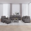 VidaXL Set de canapele cu perne, 4 piese, gri, piele ecologică