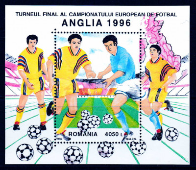 RO 1996 LP 1410 &amp;quot;Turneul Final CE Fotbal Anglia&amp;quot; , colita 300 , MNH foto