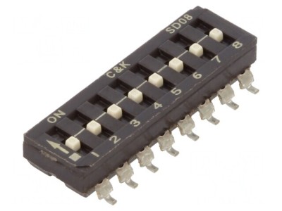Comutator DIP-SWITCH 8 Secțiuni ON-OFF SMT foto