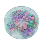 Accesorii set birou Cnx, 62 piese, culori pastel - agrafe, ace gamalie, ace tabla, clips