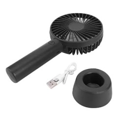 Mini ventilator portabil, cu acumulator, incarcare USB, putere 2W, din ABS, negru