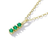 Lantisor Din Argint Auriu --- Safir Verde --- FINUT Arg395C, Argintboutique
