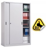 Dulap metalic Premium Asamblat usi culisante 4 rafturi, 1200x450x1900 mm (LxlxH), 50 kg/polita, PLUS