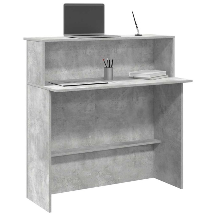 vidaXL Birou de recepție Gri beton 100x50x103,5 cm Lemn prelucrat