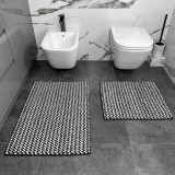 Cumpara ieftin Covoras Baie Melody Marime 55 X 80 cm, Microfibra, Gri ,Negru si Alb