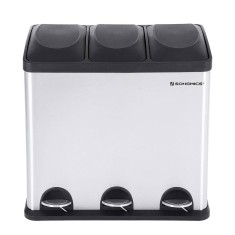 Cos de gunoi sortare deseuri, Inox, 54 L