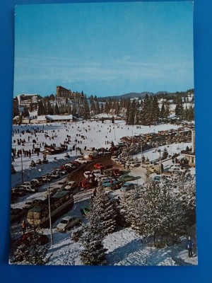 CPIB 23269 CARTE POSTALA - POIANA BRASOV IARNA, VEDERE, NECIRCULATA, AUTOTURISM, AUTOBUZ foto