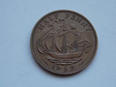 HALF PENNY 1959 GBR foto