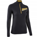 Bluză Alergare Trail Running SOFTSHELL Negru-Maro Damă