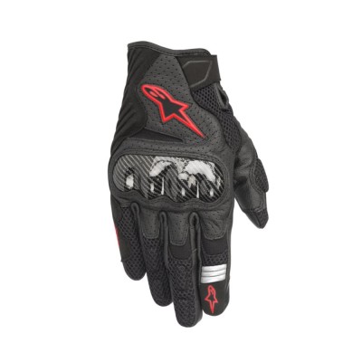 Manusi Alpinestars SMX-1 V2 Wentylowane negru cu rosu foto