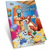 Carte de colorat si povesti , Lupul si cei 7 iezi, tip A5, 16 pagini