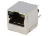 Conector RJ45 Ecranat Amphenol cu LED, THT, 8p8c, Transformator Separare