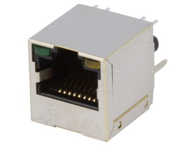 Conector RJ45 ecranat cu LED, THT foto