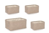 Cumpara ieftin Set 4 cosuri depozitare textil bej Hymar 3x 23x16x12h, 35x25x16h