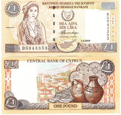 Cipru 1 Pound 2004 P-60d UNC foto