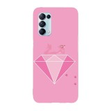 Husa compatibila cu Oppo A55, Viceversa, model Diamond Pink Panther, Silicon, TPU, Transparent, Carcasa