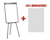 Flipchart Magnetic 70x100 cm + Hartie Flipchart 20 Coli, Microperforatii, 80 g/mp