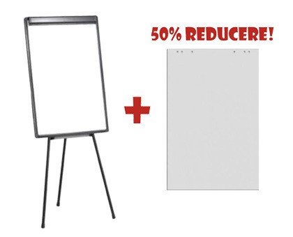 FLIPCHART MAGNETIC 70x100 cm + HARTIE FLIPCHART 70x100 cm, 20 coli/top