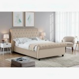 Pat Silver 160x200 cm Tapitat Catifea Crem Somiera Inclusa