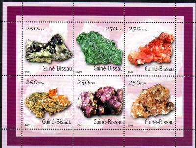 Guineea Bissau 2001, Minerale, MNH foto
