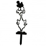 Decoratiune gradina / ghiveci Krodesign Scared Chicken KRO-1133, metal, inaltime 64 cm, VivaTechnix