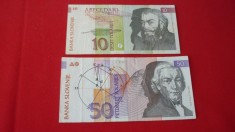LOT BANCNOTE STRAINE SLOVENIA 10, 50 TOLARJEV 1992