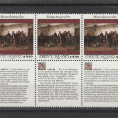 Natiunile Unite Vienna 1992-Drepturile omului Art.11,dant,MNH,Mi.140Zf1-143Zf3