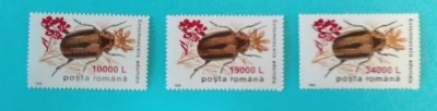 TIMBRE ROMANIA 2000 L.P.1516 INSECTE II1996 SUPRATIPAR FLOARE MUȘTAR MNH foto