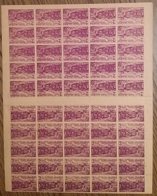 1945 ROMANIA Ardealul de Nord Posta Salajului 2P coala 50 timbre cu tete-beche foto