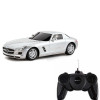 Masina cu telecomanda Mercedes Benz SLS AMG, scara 1:24, Argintiu, Rastar