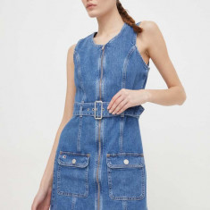 Tommy Jeans rochie din denim mini, mulată DW0DW17682