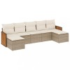 Set canapele de gradina, 7 piese, cu perne, bej, poliratan