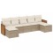 Set canapele de gradina, 7 piese, cu perne, bej, poliratan
