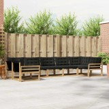 vidaXL Set de canapele de exterior cu pernă 7 pcs Alb și negru 3389046
